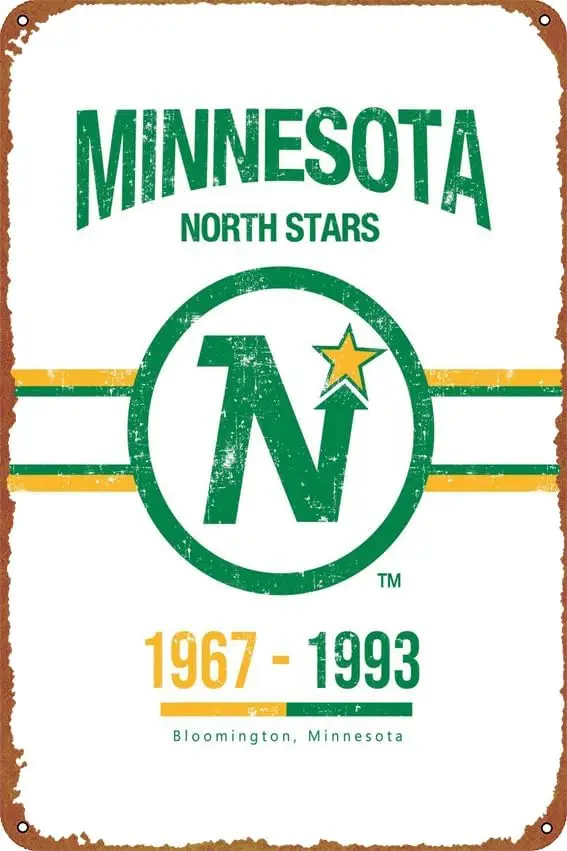 The Minnesota North Stars physical culture Poster Sign Metal Tin Sign Wall Art Decor - Retro Sign for Home Decor Gifts - 8x1 1pc