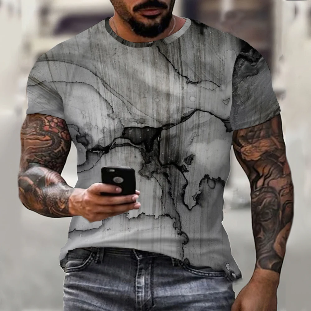 2023 Fashion Men\'s Oversized T-Shirt Summer Short-Sleeve 3D Creativity Printed Sports Fitness Shirt Breathable Streetwear