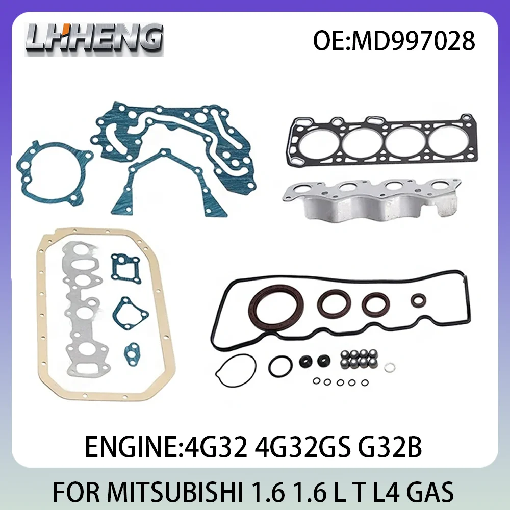 

Engine Full Overhaul Gasket Kit Rebuild Set For MITSUBISHI CORDIA GALANT 1.6L 1.6 L T L4 GAS MD997028 MD997029 4G32 4G32GS 79-04