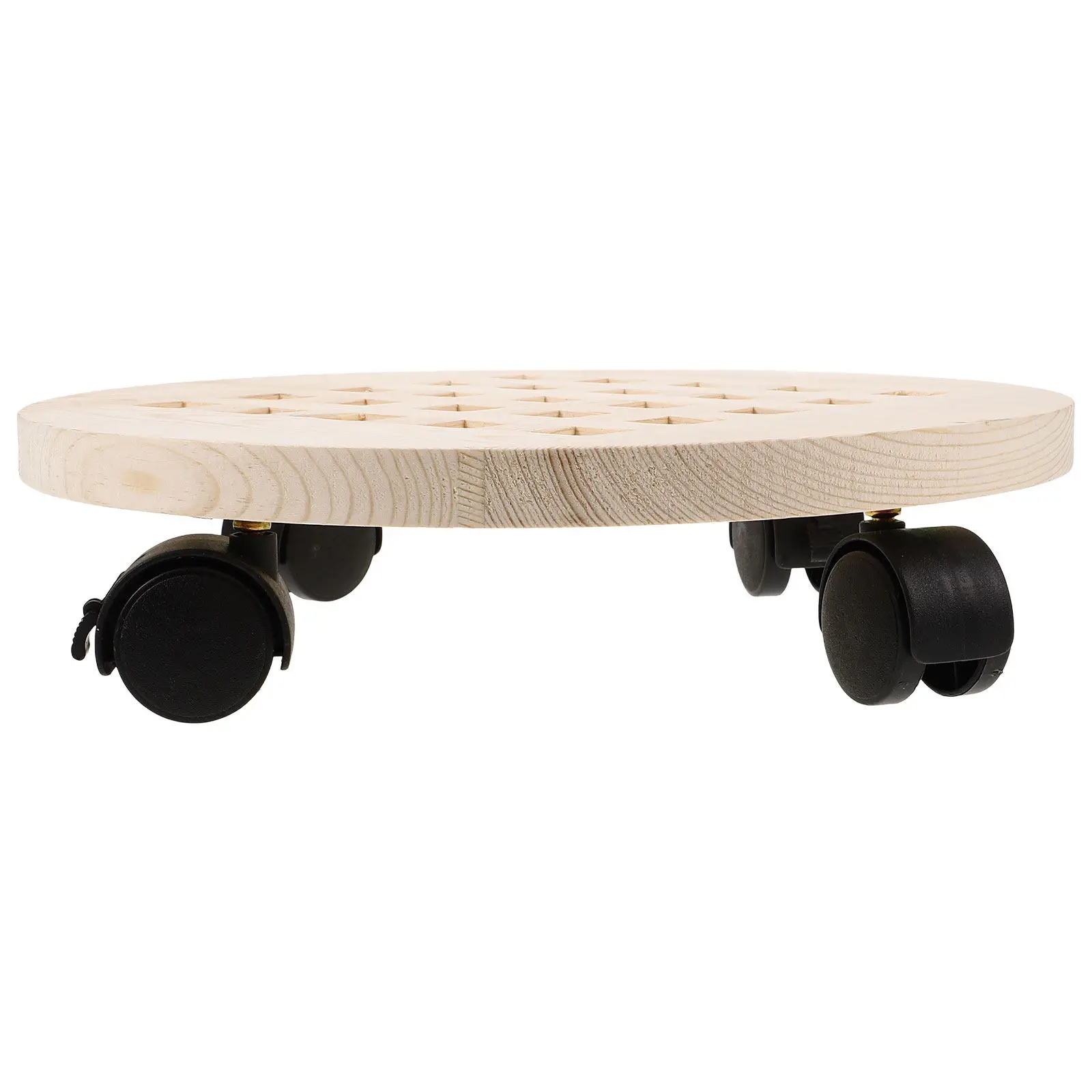 

Solid Wood Flower Pot Tray with Wheels Movable Plant Stand Indoor Outdoor Heavy Duty Rotating Base Detachable Flowerpot Holder