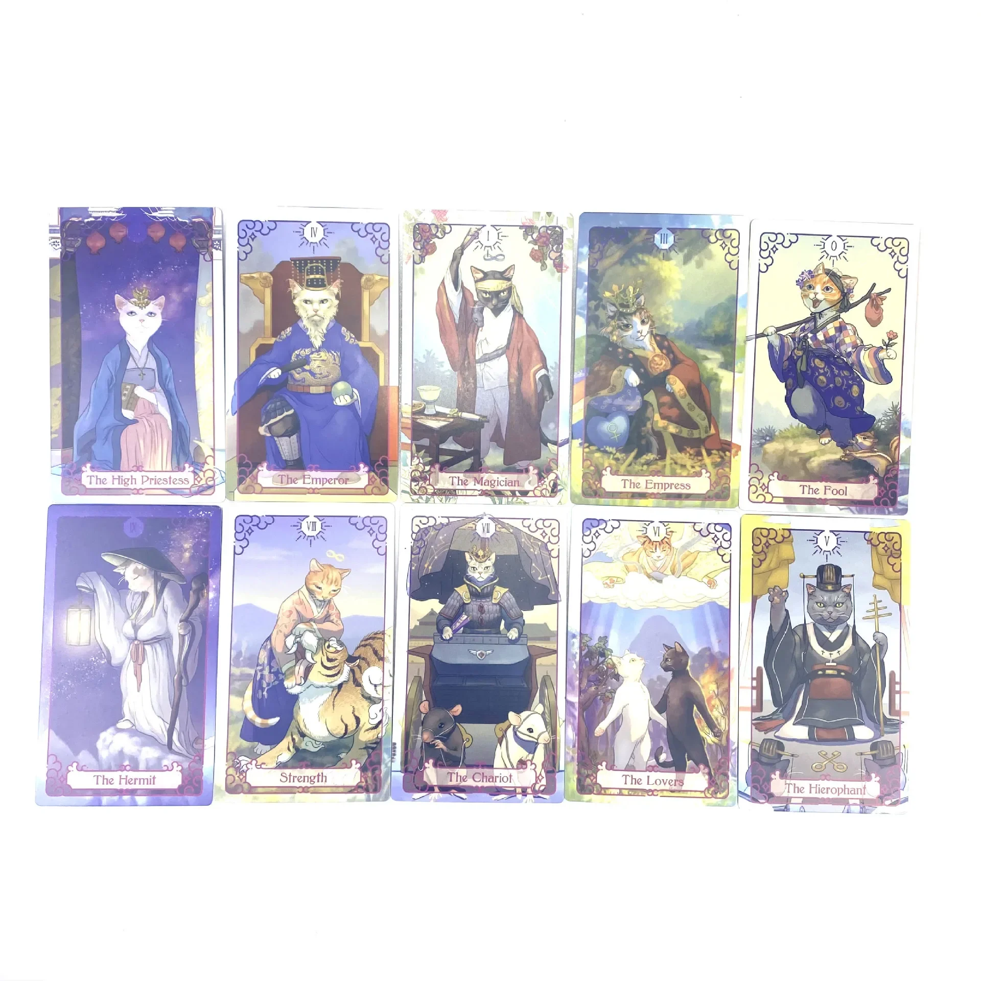 12*7cm Cat Tarot Decks with paper manual board games