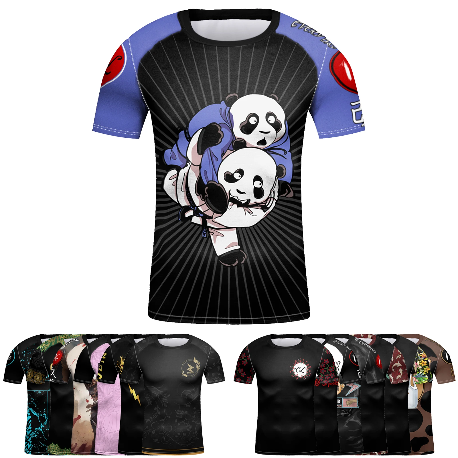 Gorący bubel dziecięcy MMA koszulka do pływania z krótkim rękawem kamizelka Rashguard odporna Rashie Surfing boks UPF 50+ dzieci bjj rashguard Tees