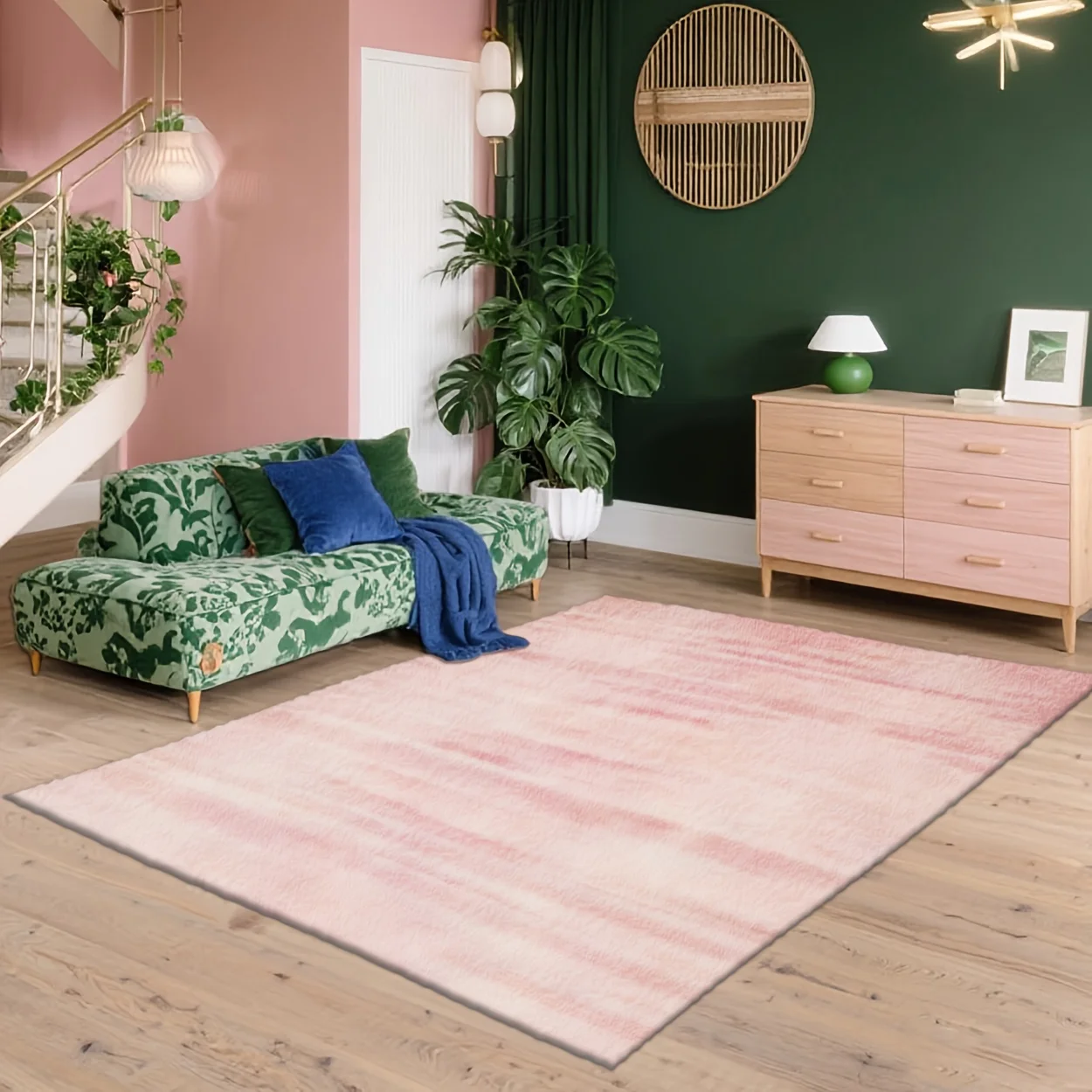 Modern Artistic Area Rug Vibrant Contrast Tone Floor Covering For Gallery Wall Display Statement Piece Gift