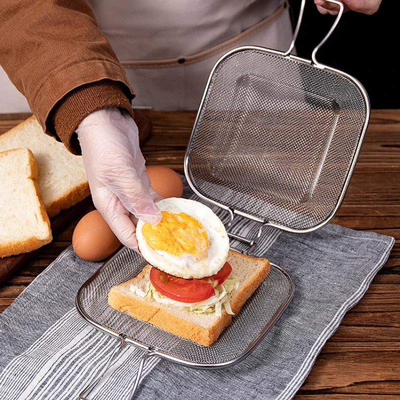 Sandwich Mold Breakfast Toaster Bread Toast Clamp Baking Oven Mold Household 304