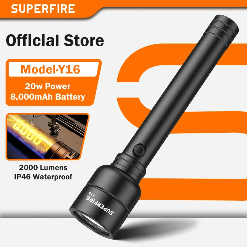 superfire-y16-充電式トーチ懐中電灯高強力ライトトーチ充電式トーチ強力な-8000mah-バッテリー