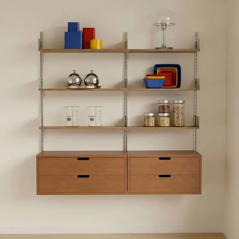 Track System Shelf Small Unit Wall Hanging Adjustable Storage Rack Living Room Suspended Baffle Display Rack