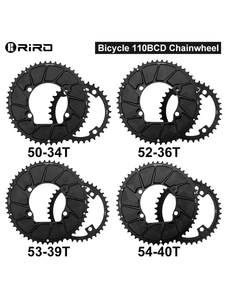 AliExpress riro RIRO Bicycle 110BCD Chainwheel for R7000 R8000 R9100 Aluminum Bicycle Double Chainring 50-34/52-36/53-39/54-40T Bike Chainwheel