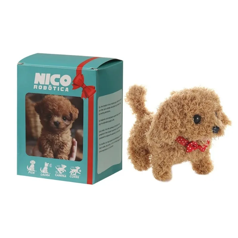 Poupée jouet en peluche électrique mignonne pour marcher et aboiement - Cadeau d'anniversaire parfait pour les enfants et les amoureux des animaux de compagnie