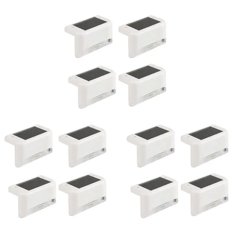 ABVG-12Pcs LED Solar Path Stair Lights Outdoor Garden Yard Fence Wall Landscape Lamp Solar Light For Courtyard