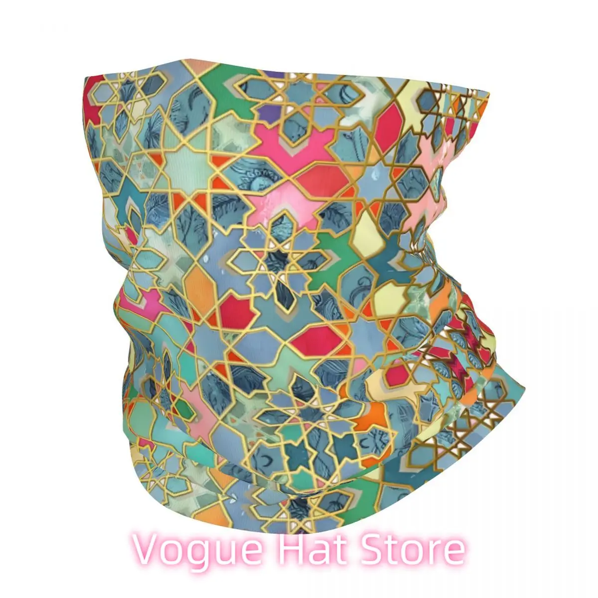 

Gilt & Glory - Colorful Moroccan Mosaic Bath Mat Headband Neck Cycling Tube Scarf Bandana Gaiter All Seasons Unisex