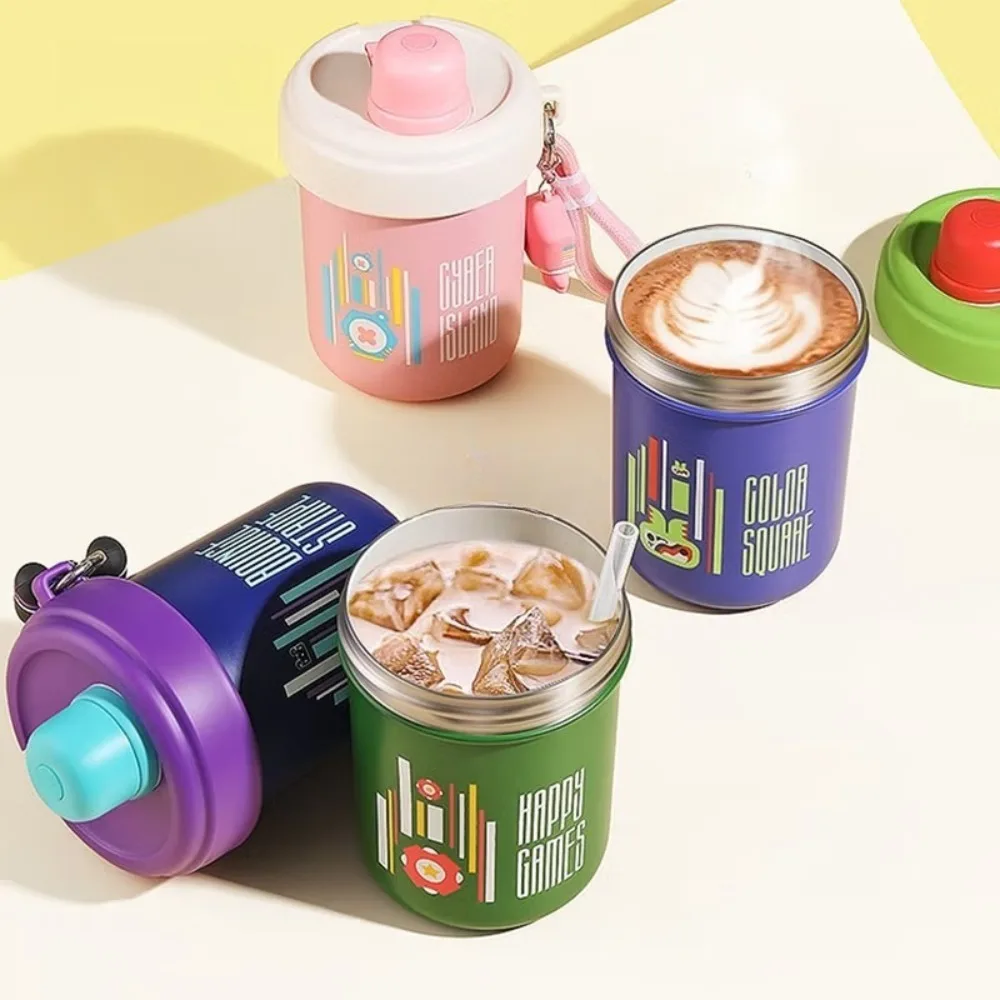 كوب كوكر كينج 480 مل ترمس محمول مع غطاء مضاد للانسكاب كوب ماء من الفولاذ المقاوم للصدأ ترمس بقطر كبير سهل التنظيف #2