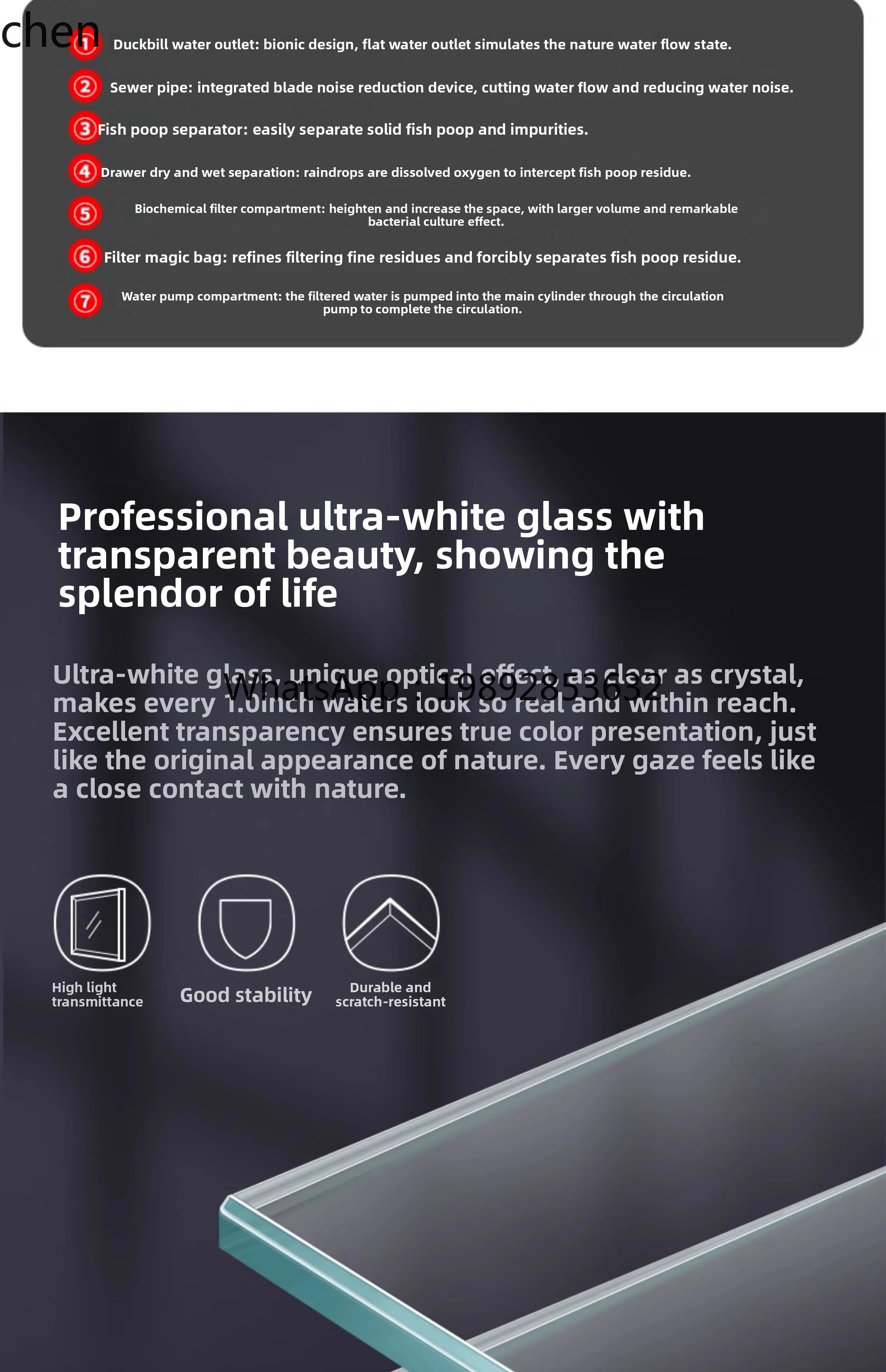 Fish Tank Living Room Household Bottom Filter Ecological Tank Ultra-clear Glass Goldfish