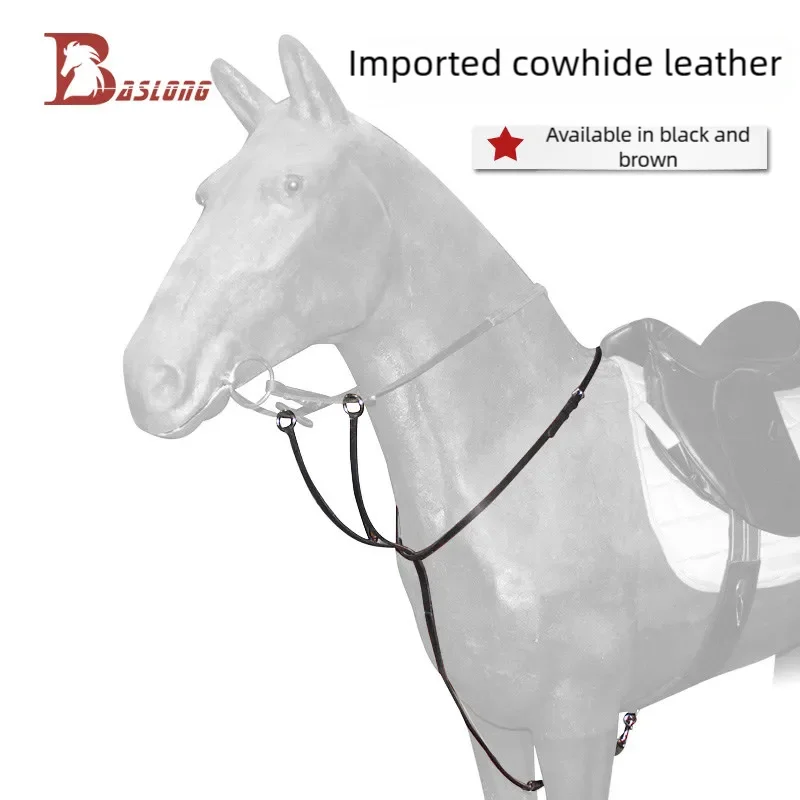 baslong-horse-rein-strap-rope-genuine-leather-horse-training-draw-reins-durable-running-riding-equipment-for-equestrian-training