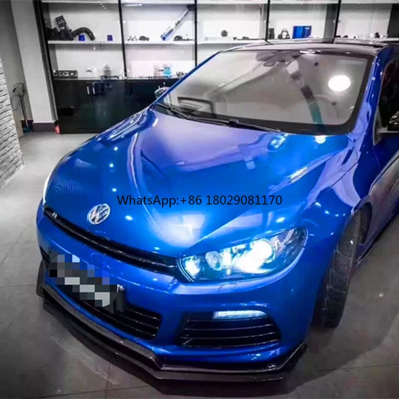 SCIROCCO Kit corpo in fibra di carbonio parti automobilistiche diffusore labbro anteriore gonna laterale spoiler hood per Volkswagen 2009-2014