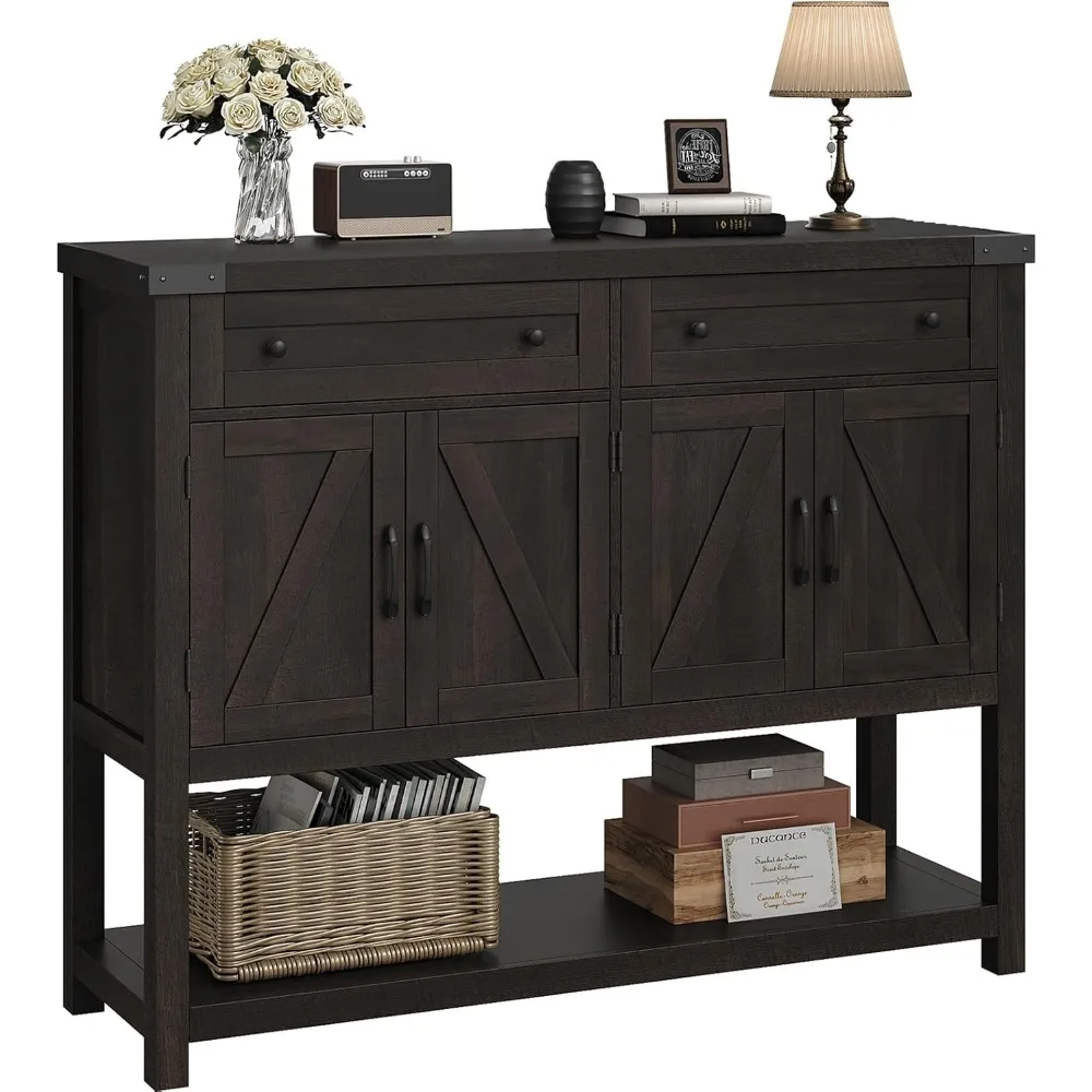 

Cafeteria with storage cabinets, 47.2 modern farmhouse coffee bar with 2 drawers