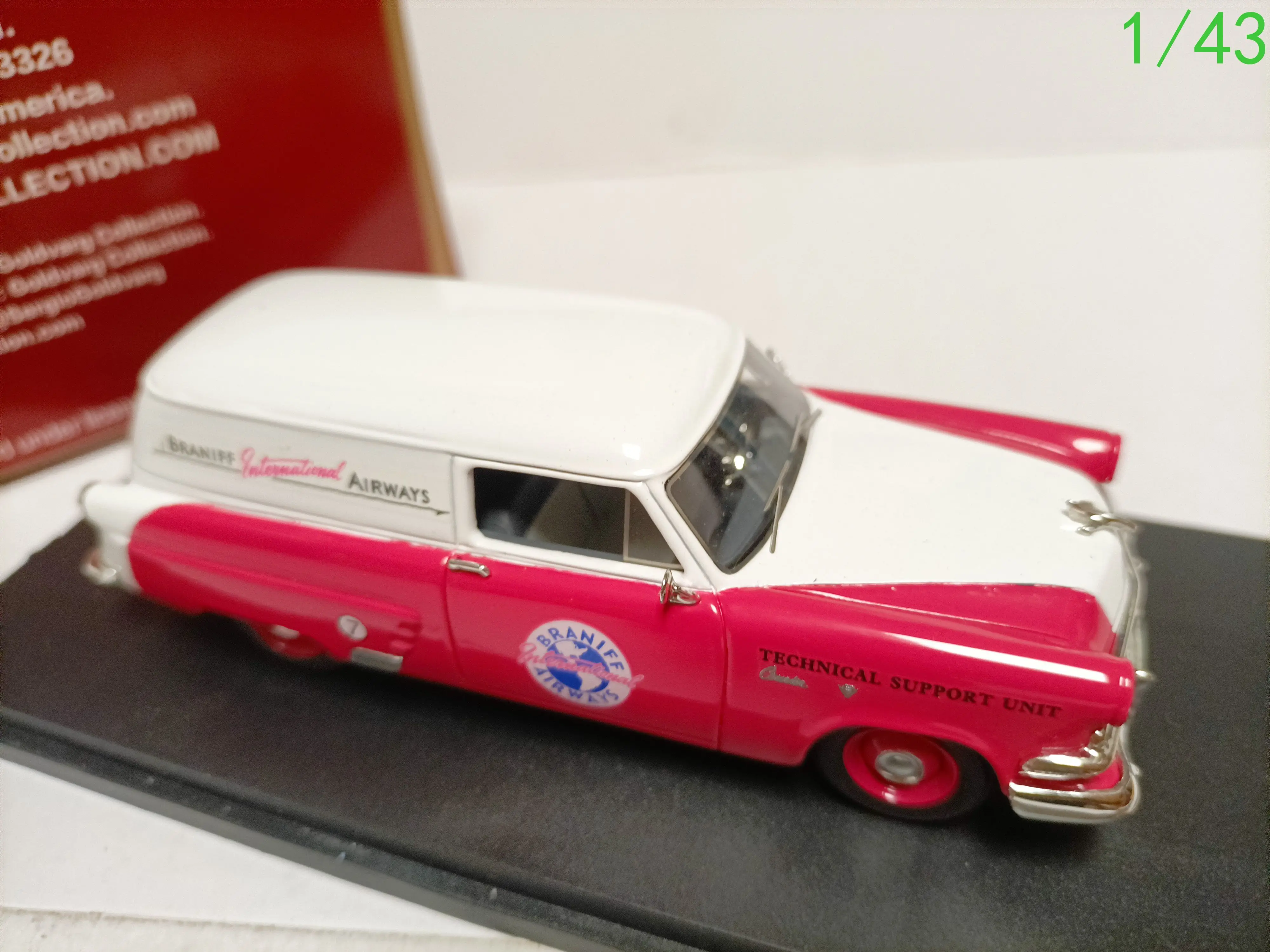 Goldvarg 1/43 Ford Braniff Air Cargo Van Model Ford Braniff 1953 Ornaments Collectibles Gifts Resin