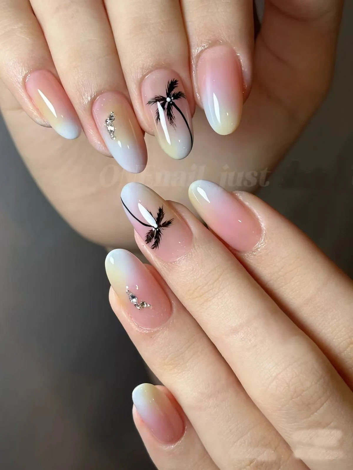 3d Nail art Stickers Summer Tropical Coconut Trees Palm Leaves Nail Decals For Nail Decorations Manicures Beauty