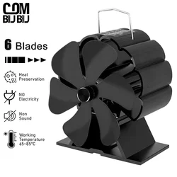 Ventilatore a 6 pale Mini fornello ventilatore per camino alimentato a calore bruciatore a legna a risparmio energetico silenzioso Eco-ventilatore casa efficiente distribuzione del calore