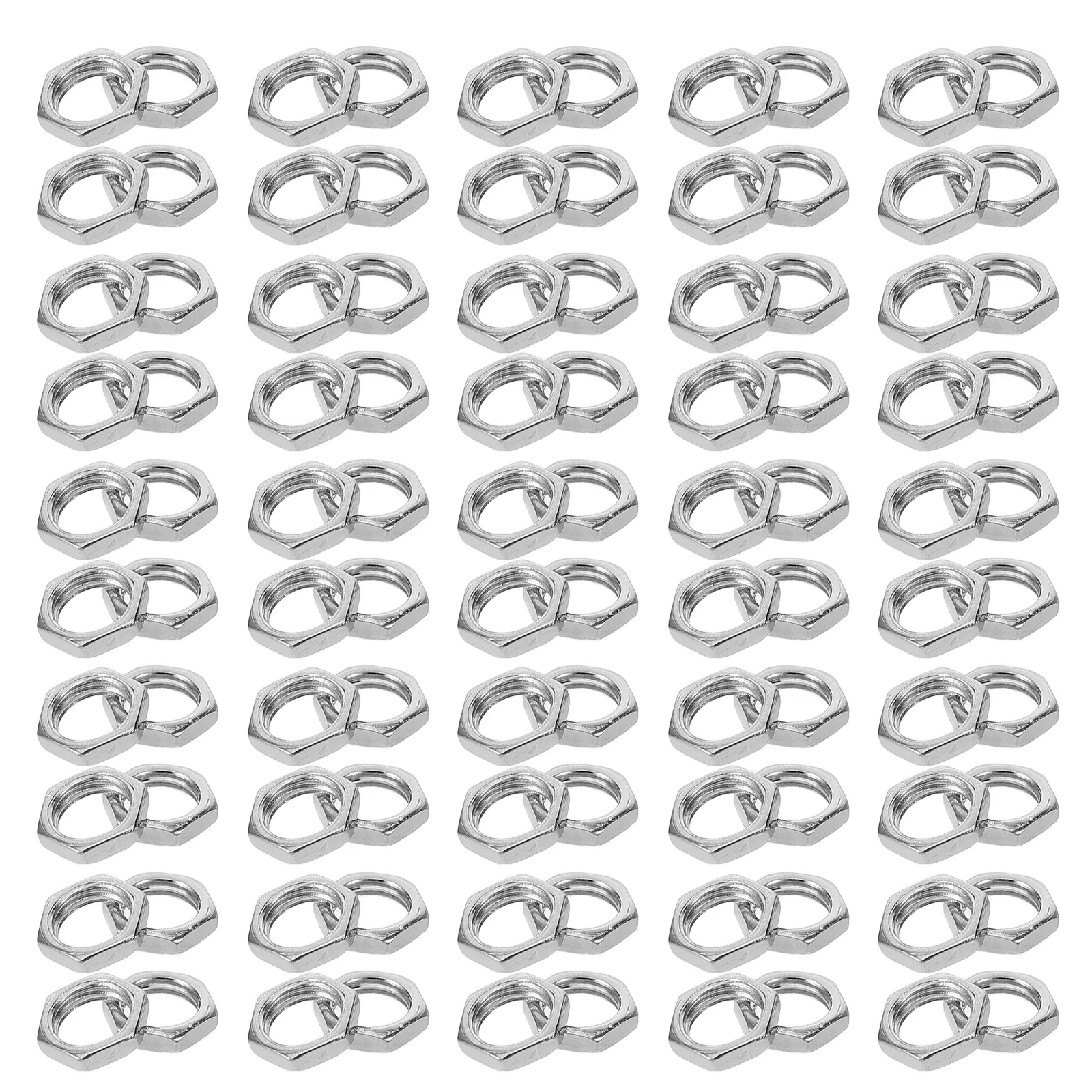 

100pcs M8 Hexagon Lock Nuts Fine Thread Pitch For Lamp Holder Light Cover Collar Rings Diy Repair Part Fasteners Hardware Nuts