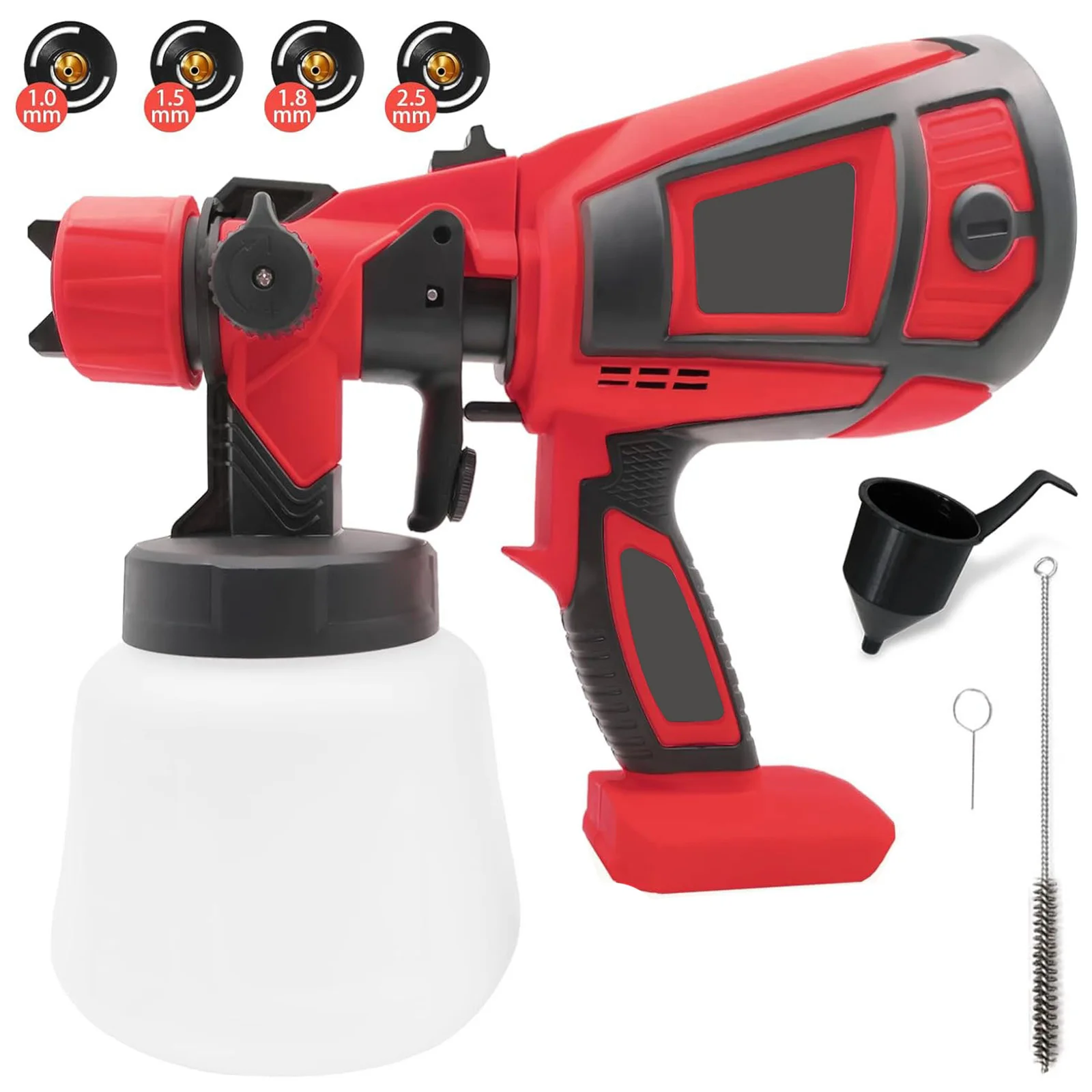 

1000ML Cordless Electric Spray Gun High Power HVLP Paint Sprayer compatible with Milwaukee 18V Battery(No Battery)