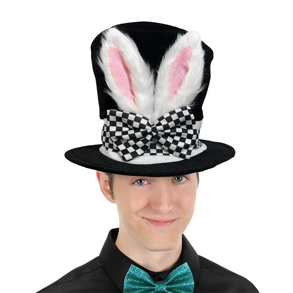 Casual Realistic Easter Bunny Cosplay Props Funny Party Rabbit Ear Hat Velvet Halloween