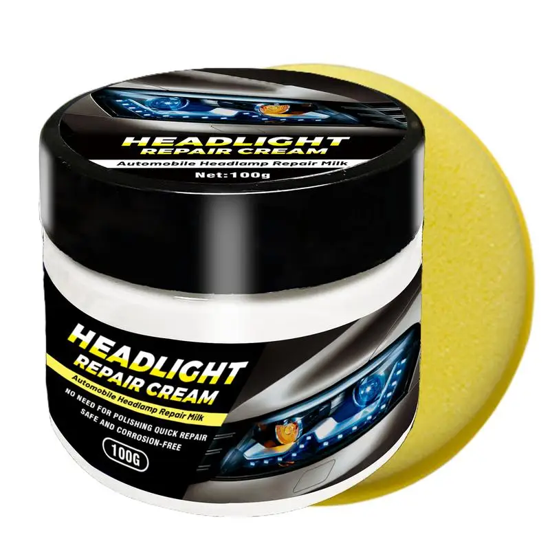 

Headlight Lens Restorer Headlight Polish Cleaning Restorer Efficient Car Restore And Protect Headlight Restoration With Sponge