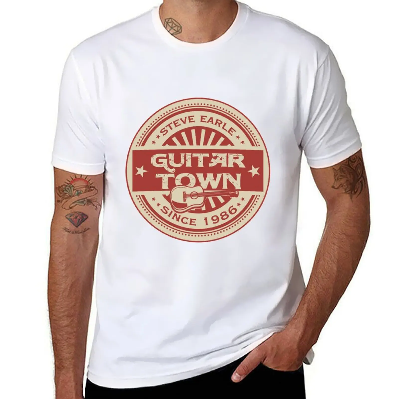 

Earle casual man 100 percent for - for Guitar Town shirt t T-Shirt man shirts cotton men t Steve