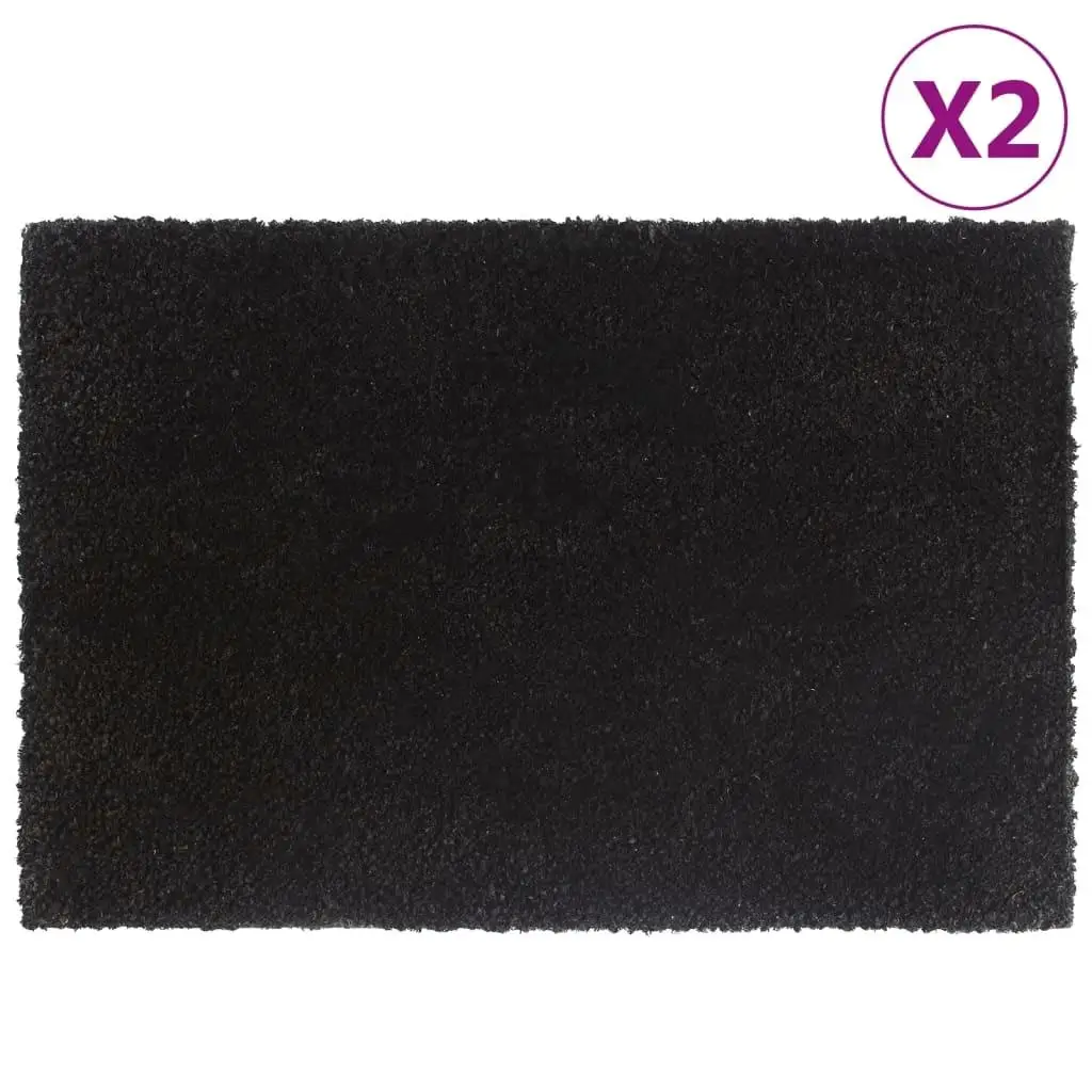 Door Mats 2 pcs Black 4 for X6 0 cm Tufted Coir