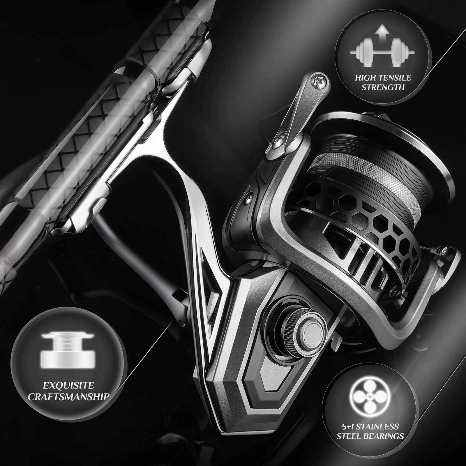 Carrete Spinning Rooblinos AG Ultraligero – Gran freno, agua salada - imagen 3