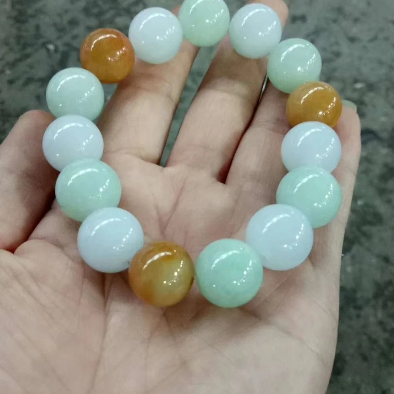 

Myanmar , , Round Bead Bracelet Men and Women, Jadeite Loose Beads