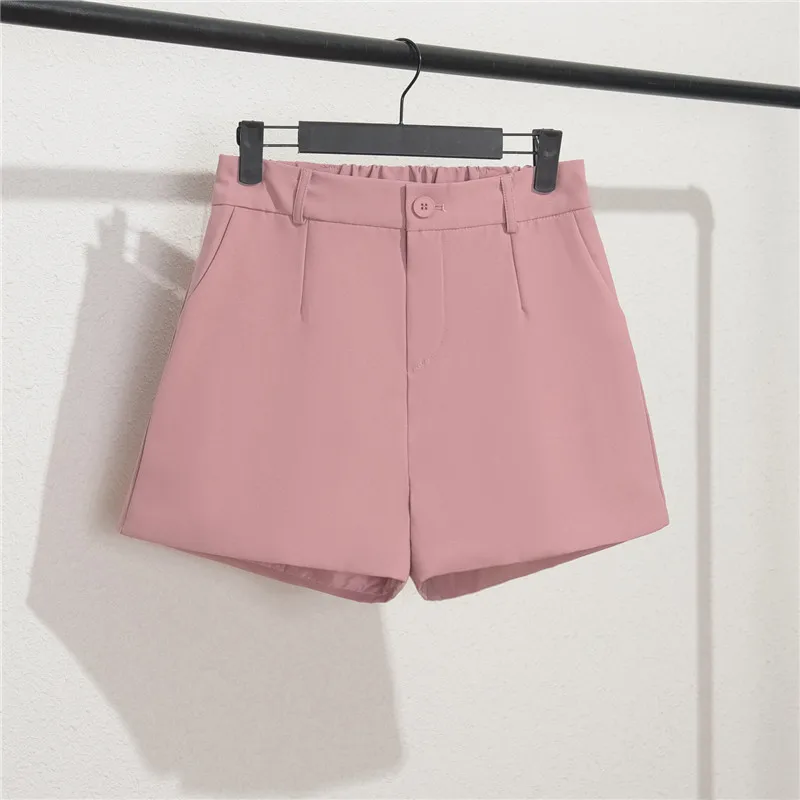 White Suit Shorts for Women in Summer Thin Loose Casual Wide-Leg Straight A-Line Three-Quarter Pants Shorts for Women