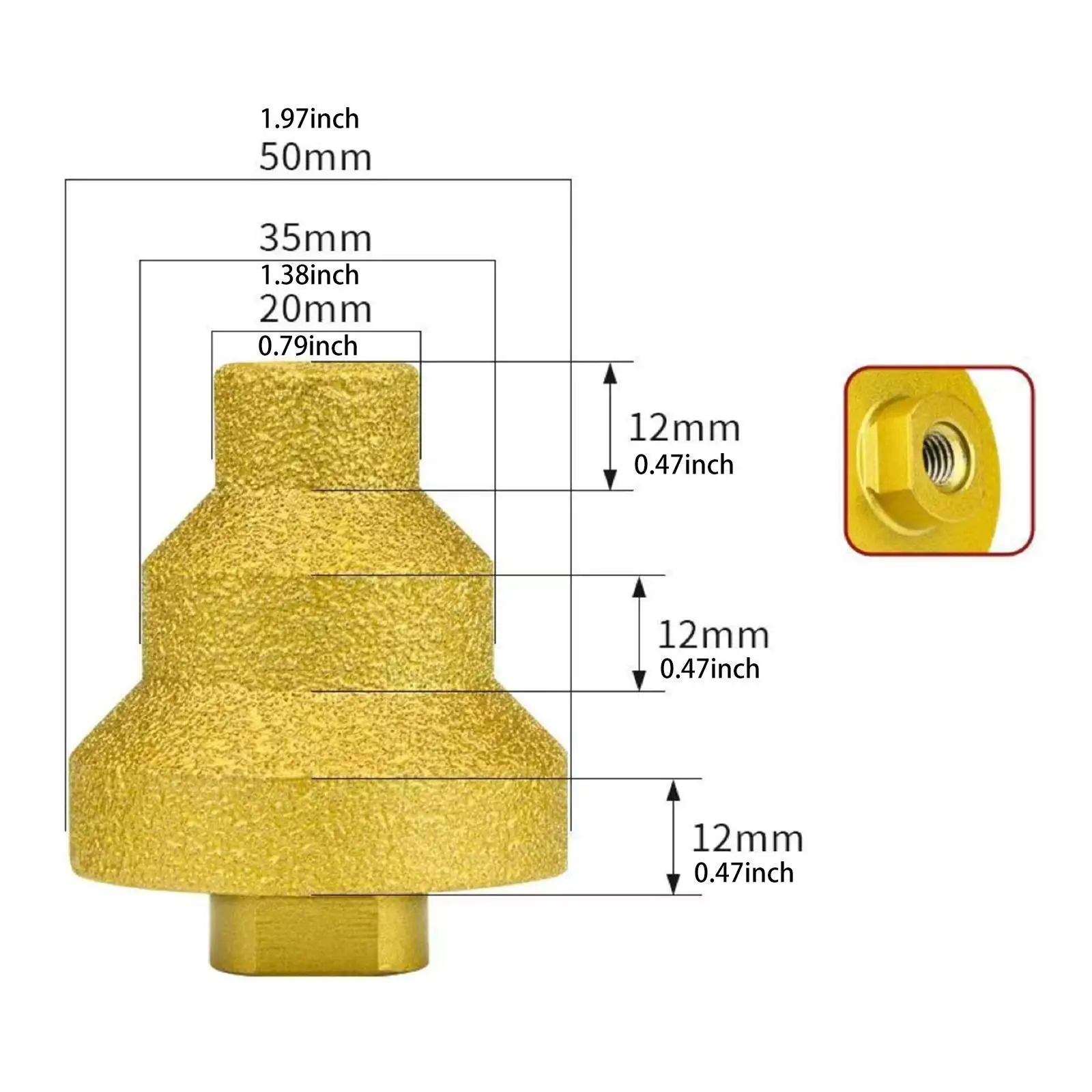 

Pagoda Beveling Chamfer Milling Bit High Strength Diamond Trimming Tool for Porcelain Granite Angle Grinder