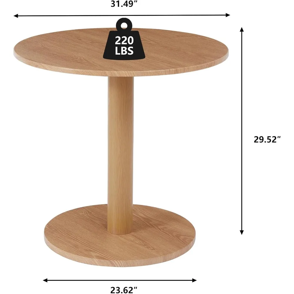 modern farmhouse style small round dining table for 2-4, 31.5" diameter, ideal for kitchen or breakfast nook
