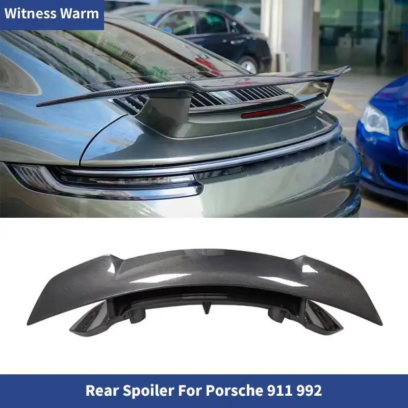 Neue Sport Design Carbon Fiber FRP Auto Flügel Spoiler Hinten Stamm Lip Spoiler Für Porsche Carrera 911 992 2019 2020 2021 2022