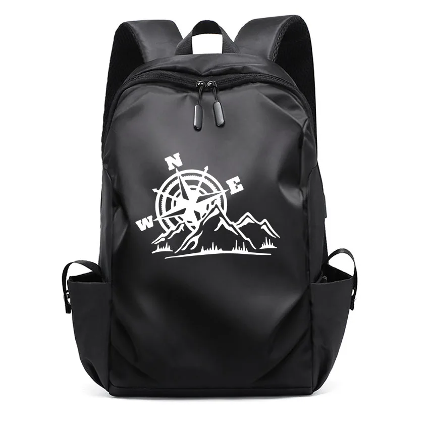 

Мужской многофункциональный деловой рюкзак для ноутбука, водонепроницаемый мужской рюкзак, компас, горное дерево, рюкзак с принтом для мальчиков и девочек