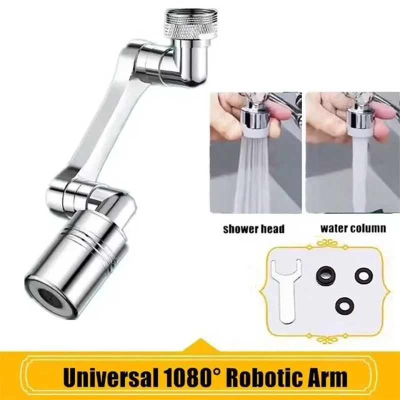 Universal Metall Kupfer Küchenarmatur Belüfter Extender 1080 ° Rotationssprühkopf-Wasserhahnverlängerung 360° ° Spülbecken-Sprühgerät, wassersparend – Detail 7