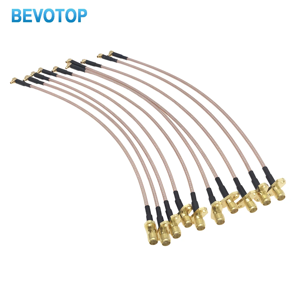 2PCS SMA to MMCX Waterproof Coaxial Jumper Cable RP-SMA Female with O-Ring to MMCX Male Straight/180° RG178 Pigtail RF Cable