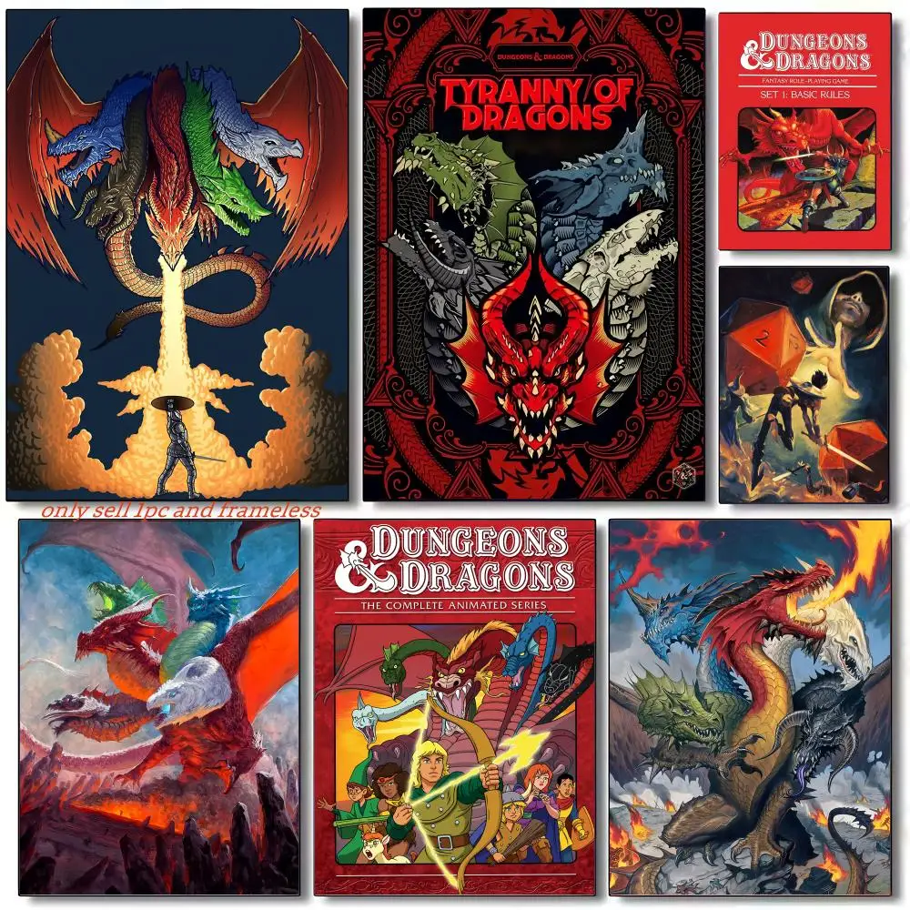 Classic Games Dungeons and Dragons-D Poster Poster painting with prints Home bedroom living room decoration gift
