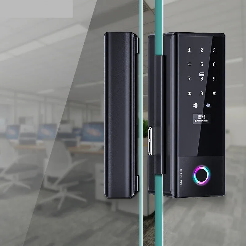 NEW Access Control Office Glass Tuya Wifi Security Wireless Password Keyless Fingerprint Digital Smart Glass Door Lock