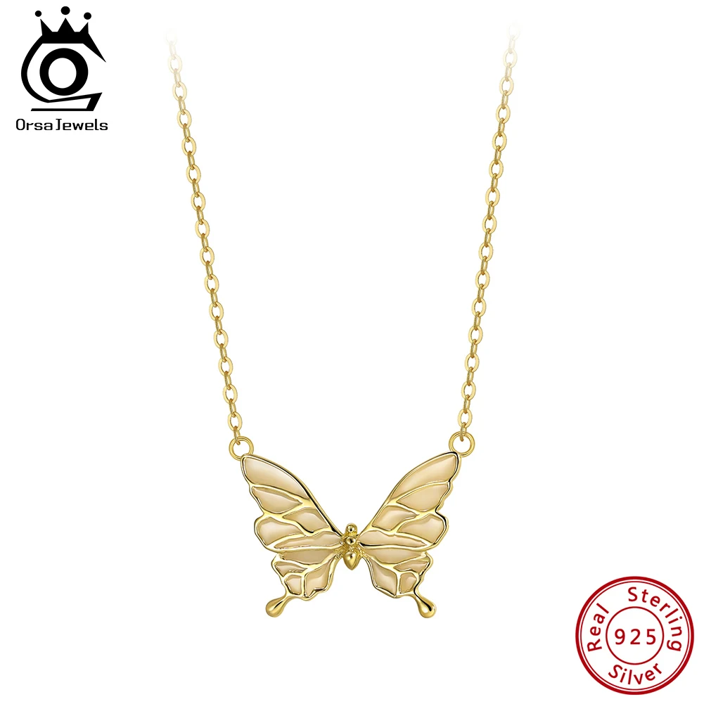 

ORSA JEWELS ожерелье-бабочка из стерлингового серебра 925 пробы, изысканный кулон, цепочка на ключицы, ожерелье, ювелирные изделия для женщин, подарок SN357
