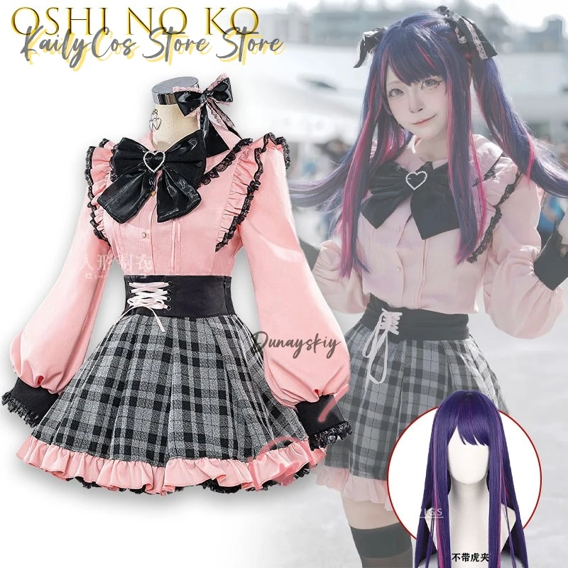 oshi-no-ko-hoshino-aqua-macacao-de-renda-estilo-japones-cosplay-fantasia-fofa-para-mulheres-anime-jirai-kei-vestido-de-halloween-para-festa-e-roleplay