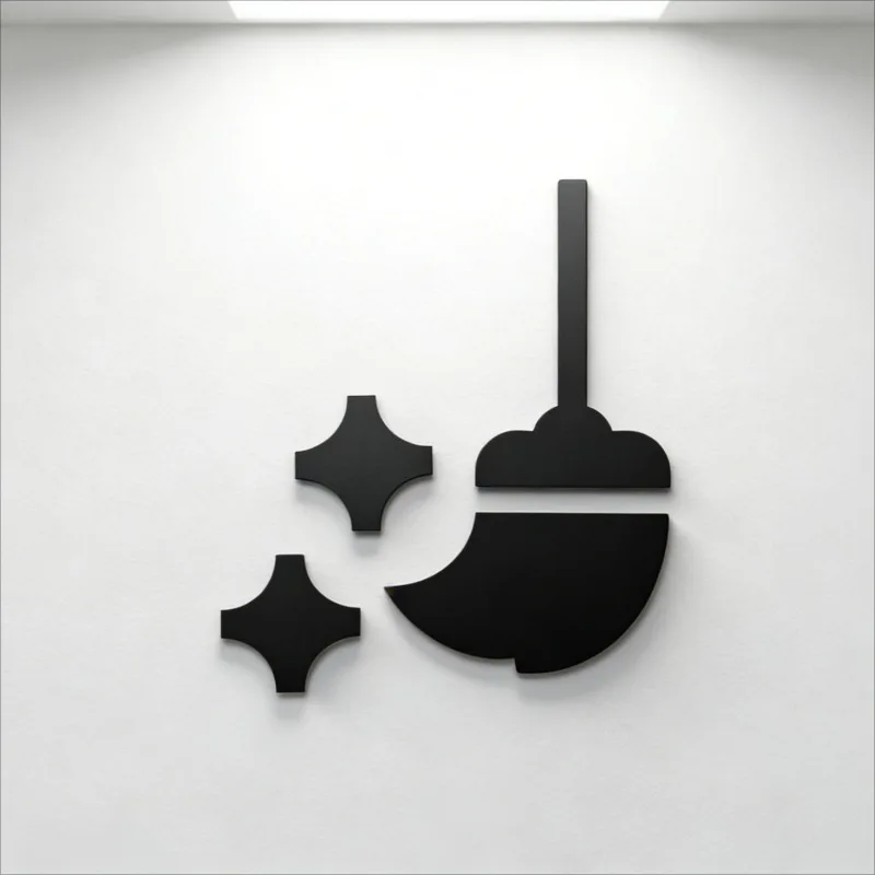 3D Acrylic Washroom Sign Self-Adhesive Cleaner Utility Room Metal Decor