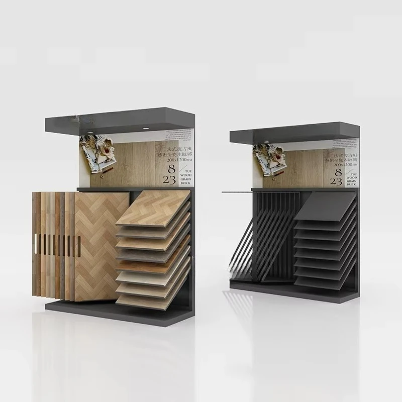 &c Custom Size Durable Page Turning Combination Retail Multi-Panel Wood Flooring Sample Display Rack
