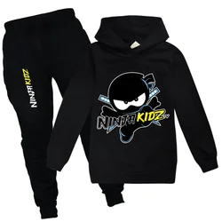 Ninja zestaw ubrań dla chłopców wiosna jesień modne bluzy dres NINJA KIDZ koszulka z kapturem garnitur dzieci Kid Girl bluza