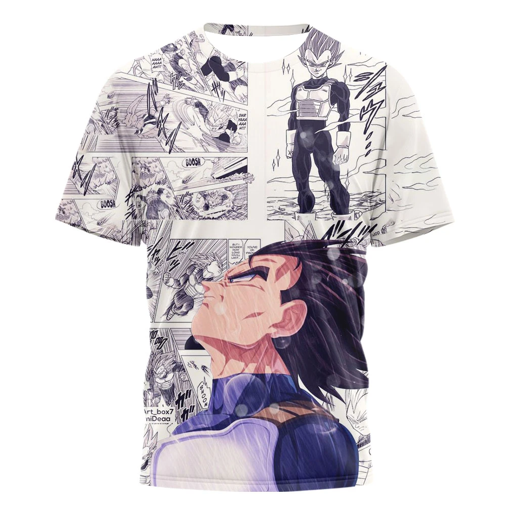 New Dragon Ball Anime Vegeta Manga Panel 3D Print T-shirt Unisex Streetwear Graphic Tees Daily Casual Outfit for Anime Fans