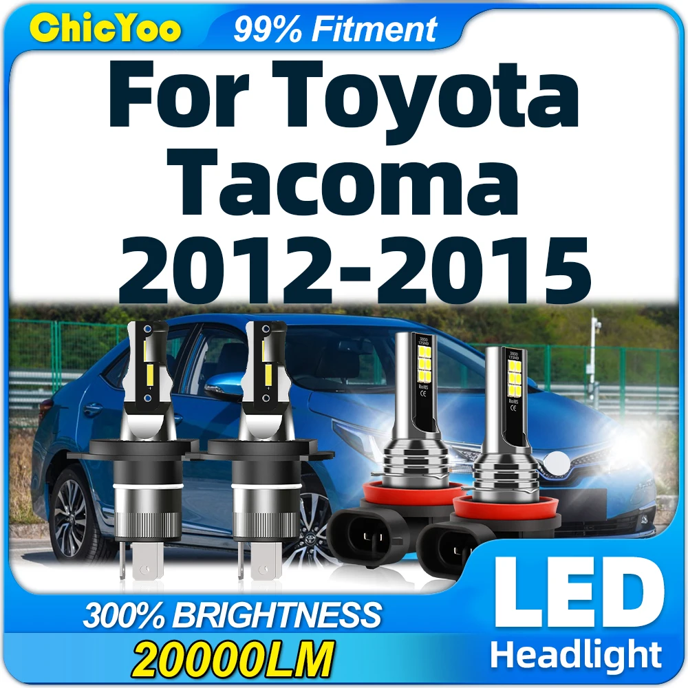 240W LED Lights Bulbs 40000LM Plug and Play Car Headlight 12V Auto Fog Lamps 6000K For Toyota Tacoma 2012 2013 2014 2015