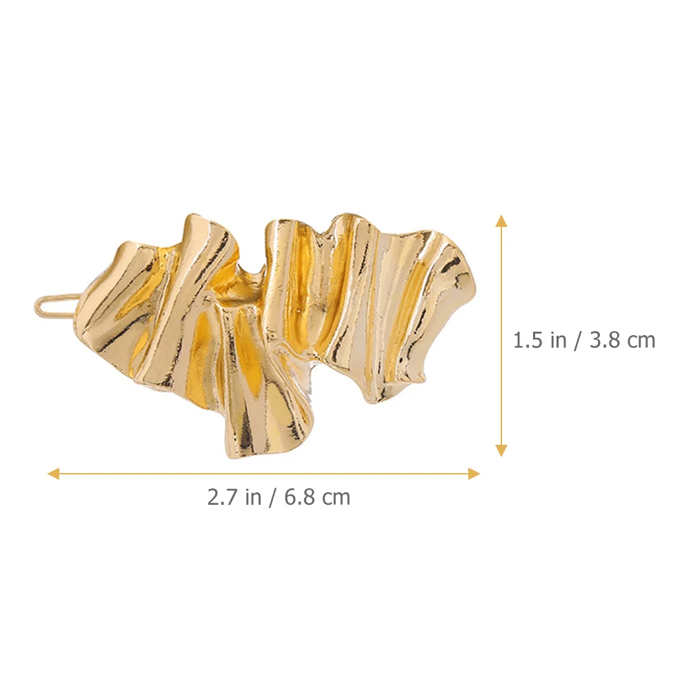 

2 шт., заколки для волос с металлической текстурой, нерегулярный дизайн, нежная фиксация, без следов, секционирование, заколки для волос для девочек и женщин, аксессуары