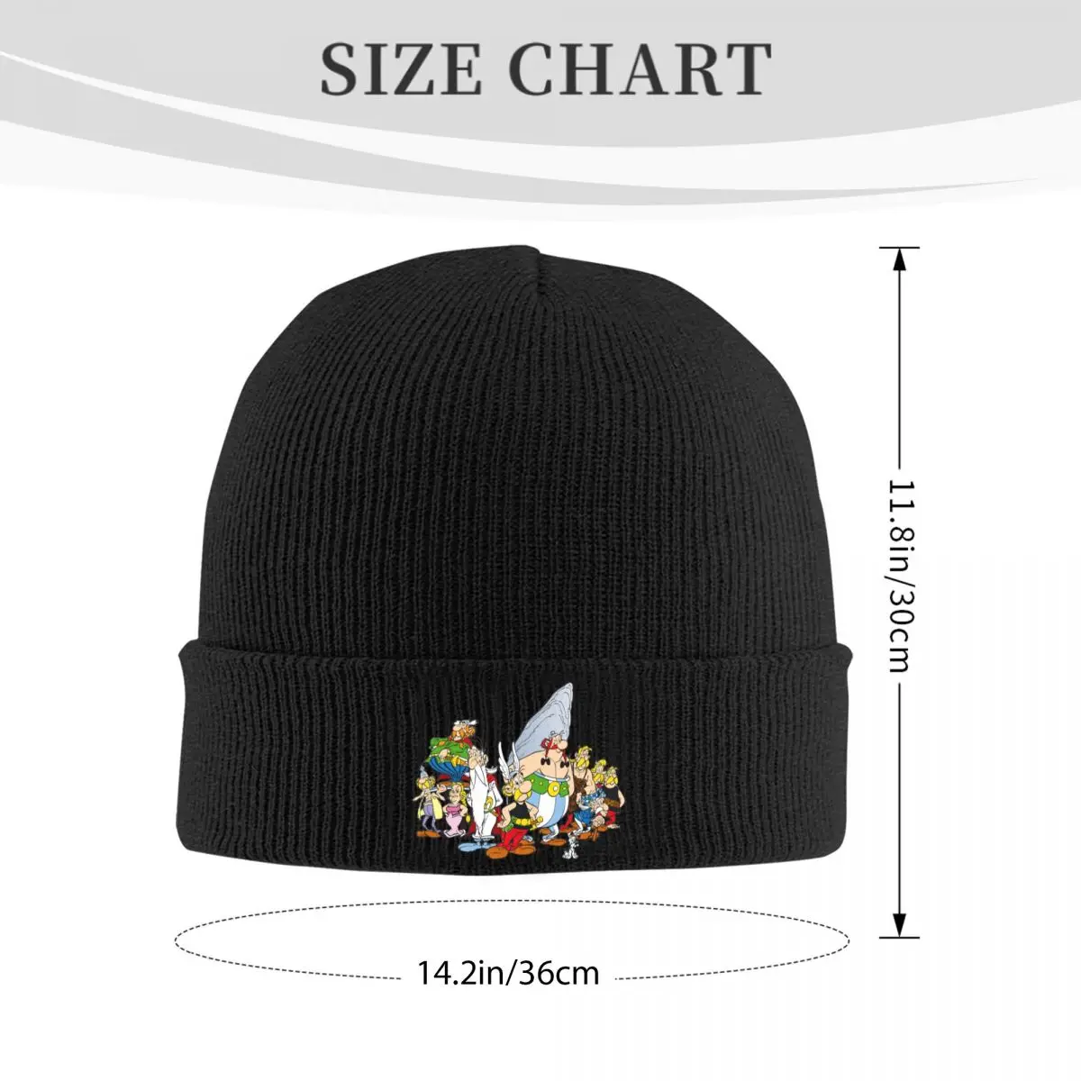 Asterix And Obelix Dogmatix Warm Knitted Cap Hip Hop Bonnet Hat Autumn Winter Outdoor Beanies Hats for Unisex Adult