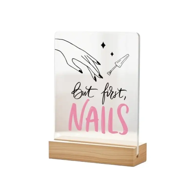 1 Stück Nagelstudio-Tischdekoration, humorvoller Slogan, Acryl-Nagelkunst-Display-Ständer, besonderes Geschenk für Maniküre, Nagelstudio-Dekorationsschild – Detail 5