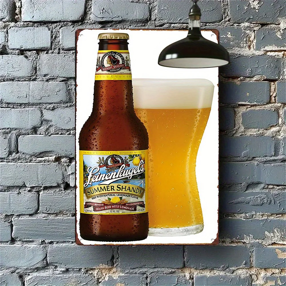 Leinenkugel'S Summer Shandy Metall-Blechschild – Vintage-inspirierte Mischung aus Weiss-Bier und natürlicher Limonade, rustikale Wandkunst für Männer